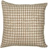 Tan Houndstooth 22 Inch Throw Pillow