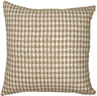 Tan Houndstooth 22 Inch Throw Pillow