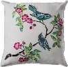 Clearance Blue Birds and Pink Flowers Throw Pillow