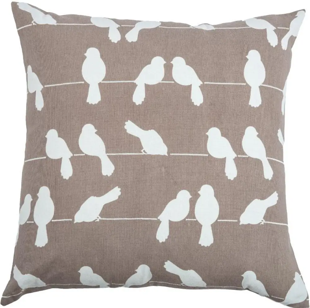 Gray-Taupe and White Dove 20 Inch Throw Pillow-1