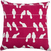 Raspberry and White Dove Throw Pillow