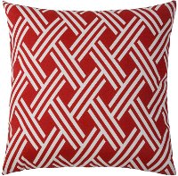 Chili Red Weave 22 Inch Indoor/Outdoor Throw Pillow