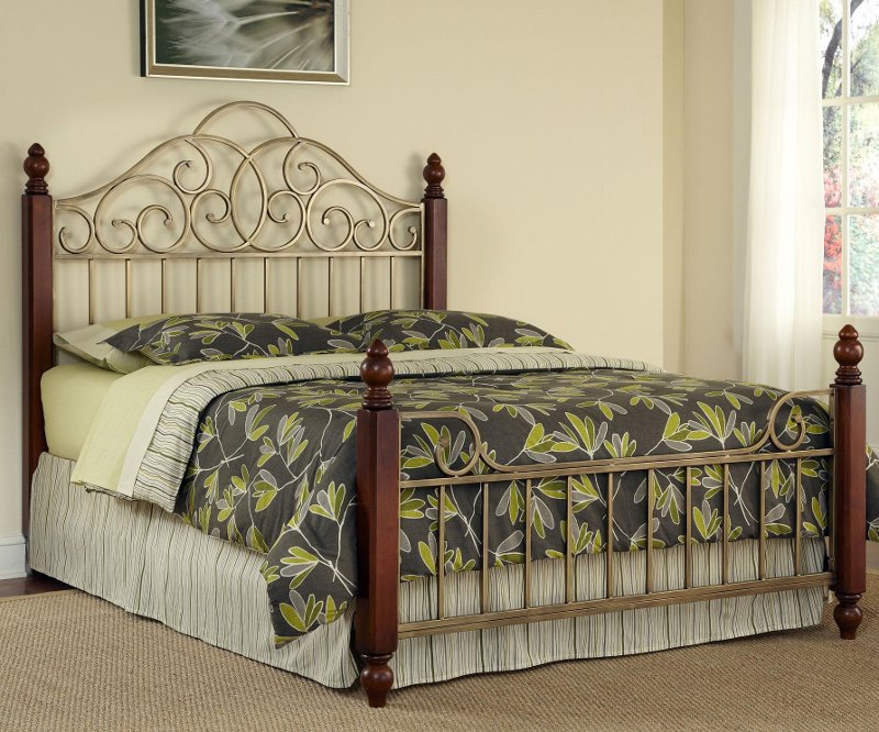Gold Queen Metal Bed St Ives Rc Willey Furniture