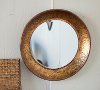 Clearance Round Antique Gold Metal Mirror