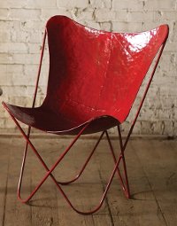 Iron Antique Red Butterfly Chair