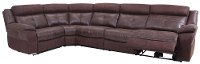 Brown 5 Piece 3x Manual Reclining Sectional Sofa - Denver