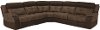 Brown 5 Piece 2x Manual Reclining Sectional Sofa - Denver
