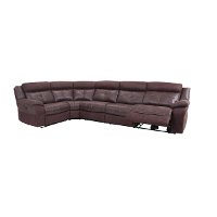 Brown 5 Piece 2x Manual Reclining Sectional Sofa - Denver-2