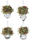 Assorted Mistletoe and Crystal 5 Inch Ornament