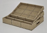 17 Inch Rectangle Decorative Tray and Cut Out Handles