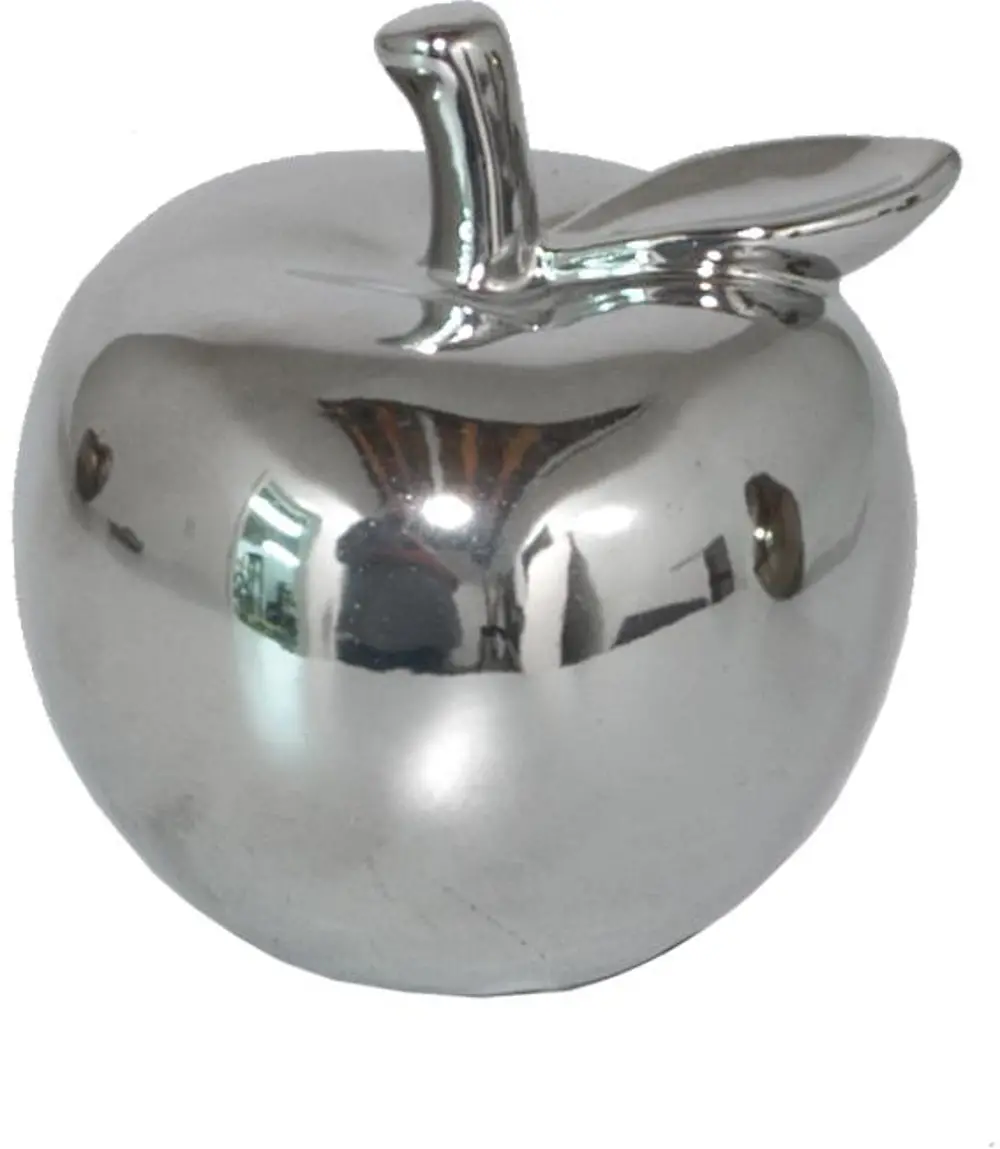 Silver Ceramic Apple-1