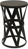 24 Inch Black Metal Accent Table