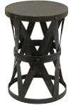 20 Inch Black Metal Accent Table