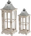 27 Inch Distressed White Lantern