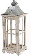 18 Inch Distressed White Lantern