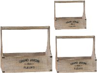 13 Inch Wooden Planter Box with Handle