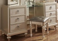 Traditional Champagne Vanity Dresser with Stool - Diva