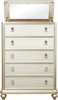 Traditional Champagne Gold Chest of Drawers - Diva