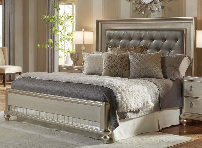 Traditional Champagne California King Panel Bed - Diva