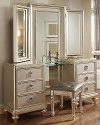 Traditional Champagne Vanity, Mirror & Stool - Diva