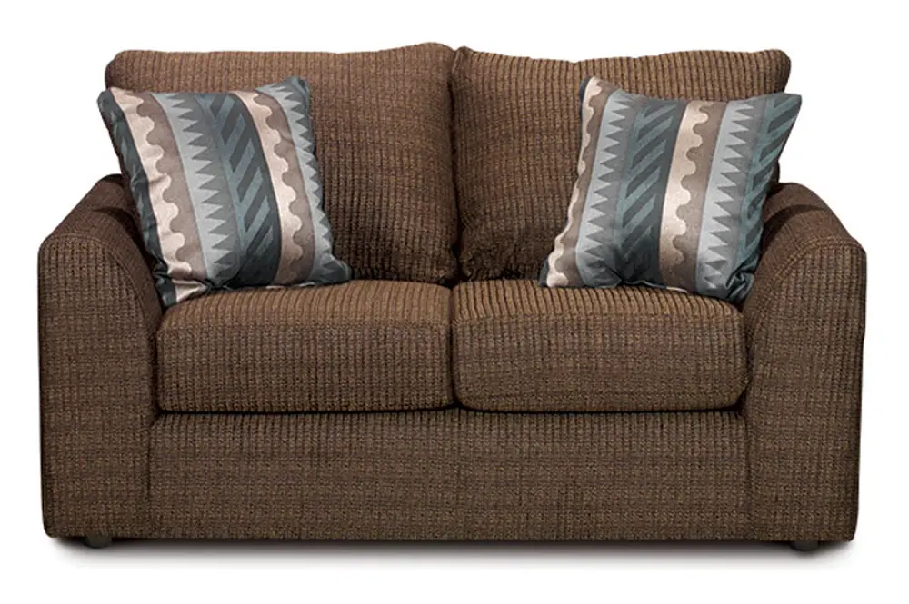 Casual Contemporary Cocoa Brown Loveseat - Hannah-1
