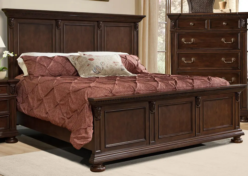 735/PANELBED5/0 Giverny Gardens Cherry Queen Bed-1