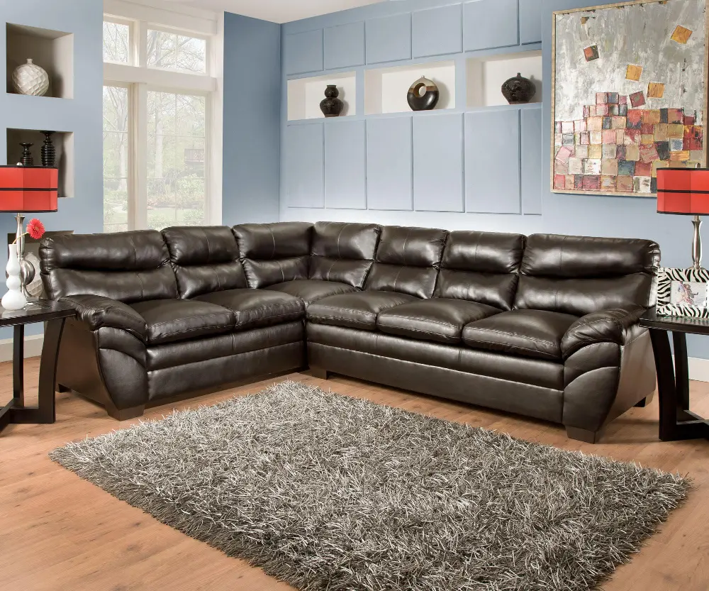 Soho 2 Piece Espresso Upholstered Sectional-1