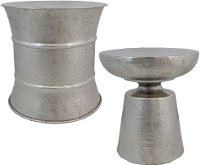 18 Inch Silver Accent Stool