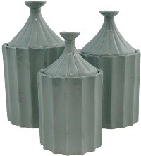 10 Inch Green Aria Ceramic Canister