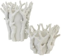 10 Inch White Racines Ceramic Vase