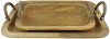 14 Inch Wooden Tray with Rope Handles