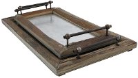 22 Inch Wood Dinah Tray with Handles