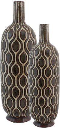 18 Inch Black and White Ceramic Vase