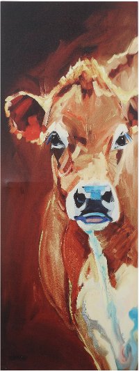 18x48 Inch Cow Canvas Wall Art