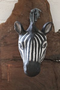 15 Inch Zebra Paper Mache Wall Mount