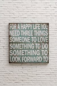 For A Happy Life Square Wooden Wall Plaque