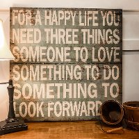 For A Happy Life Square Wooden Wall Plaque-2