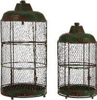 25 Inch Rustic Metal Bird Cage