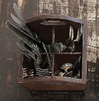 7 Inch Square Wood Utensil Caddy