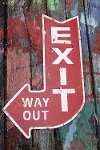 Multi Color Exit..Way Out Metal Sign