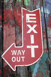 Multi Color Exit..Way Out Metal Sign