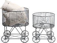 15 Inch Metal Vintage Laundry Basket