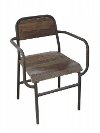 Clearance Wood and Metal Dining Room Arm Chair - Element Collection