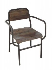 Wood and Metal Dining Room Arm Chair - Element Collection