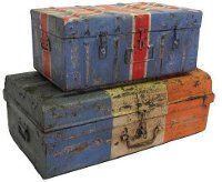 Multi Color Painted Iron Suitcase