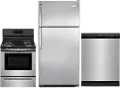 SS-3PC-ELE-PACKAGE Frigidaire 3 Piece Electric Kitchen Appliance Package with 18 cu. ft. Refrigerator - Stainless Steel