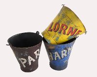 Assorted Painted Iron Bucket