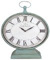 Distressed Green Metal Mantle Clock