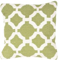 CD44-CADIZCAD03PLW Green and White Geometric Throw Pillow