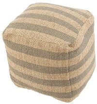 MAS03-MASONPOUF Mason Beige & Gray 16 Inch Pouf